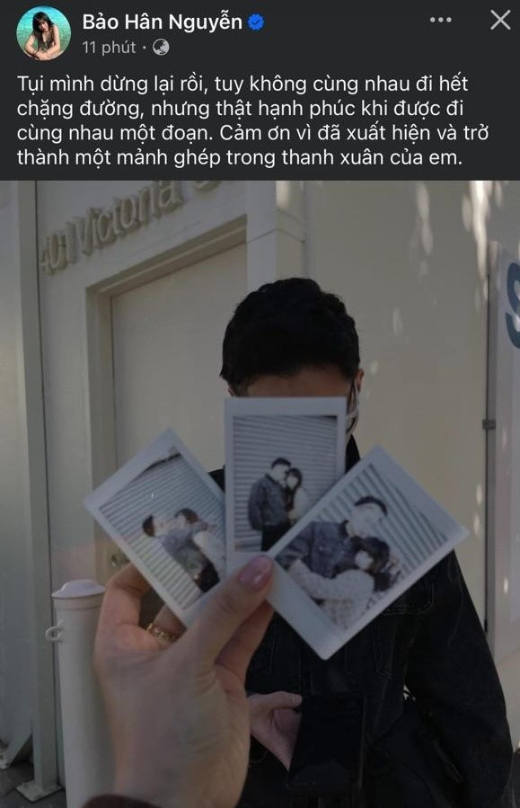 Mới đây trên trang cá nhân của mình, "hot girl Lâm Đồng" Bảo Hân Helia bất ngờ thông báo đã dừng lại mối quan hệ với streamer Dev Nguyễn. Cô nàng đăng tải hình ảnh của bạn trai kèm lời chia sẻ ngắn gọn.