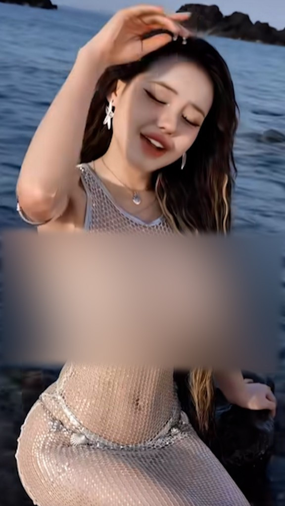 Trong video, Ngân 98 mặc trang phục xuyên thấu, còn tự tin diễn xuất trước ống kính và để lộ rõ vóc dáng trên bãi biển.