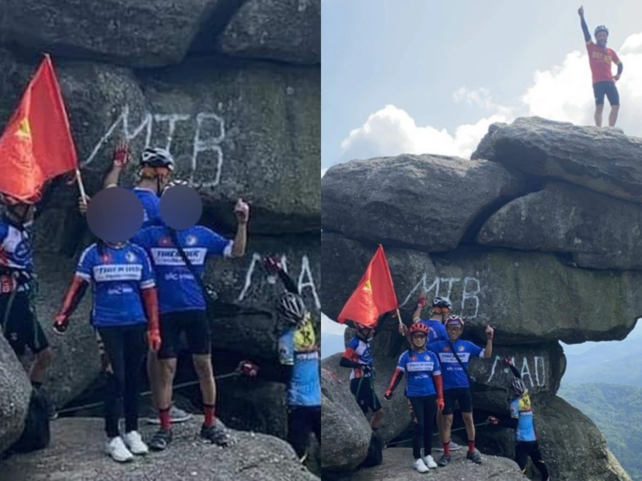 Nhóm đạp xe vẽ bậy ở mỏm đá Quảng Ninh netizen đòi xử nặng