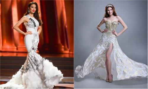 Những bộ đầm dạ hội giúp người đẹp Việt tỏa sáng tại Miss Universe 