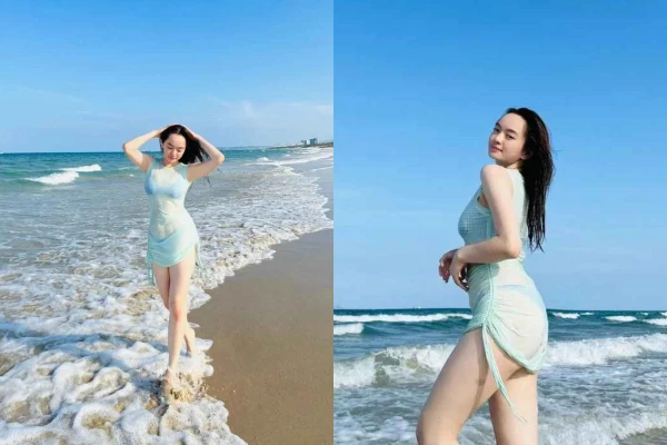 Diện đồ bơi mỏng, hot girl "Em chưa 18" khoe khéo vòng 1 khủng