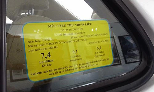 Xe ôtô phải dán nhãn năng lượng trước khi bán