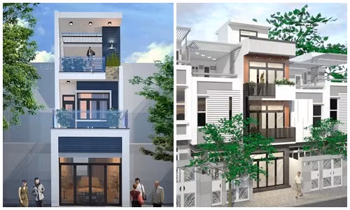 10 mẫu nhà ống 3 tầng 1 tum tiết kiệm chi phí 
