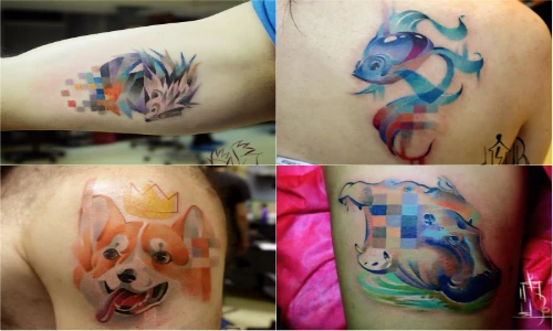 “Chết mê” phong cách xăm phối hợp các khối màu tinh tế