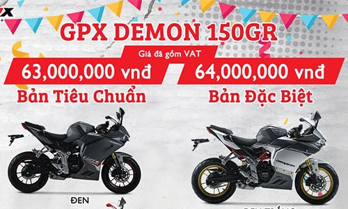 Xe môtô GPX Demon “chốt giá” từ 63 triệu tại Việt Nam