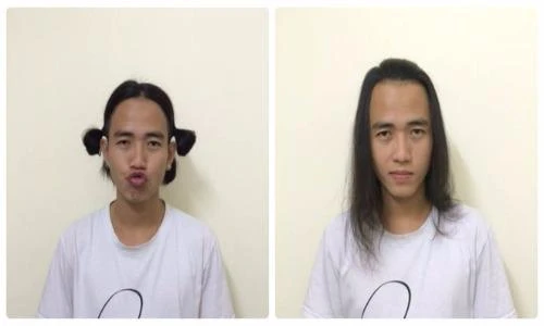 Chàng trai tóc dài khóc dở mếu dở với tình huống khó đỡ