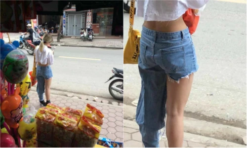 Hè chưa đến các chị em đã diện thời trang quần què chẳng giống ai