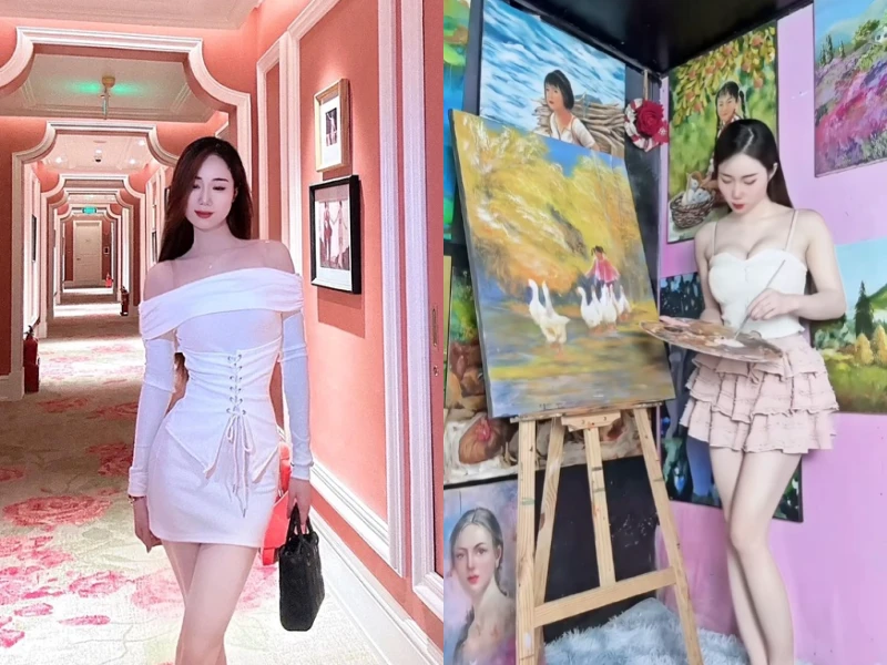 Xuất hiện hot girl “dạy vẽ” khiến anh em không muốn rời mắt