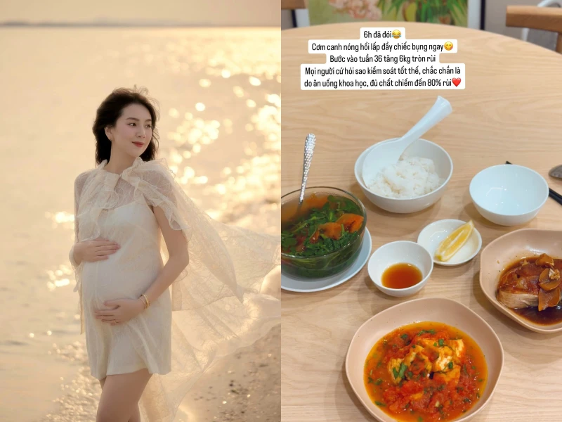 Soi thực đơn cơm bà bầu của MC Mai Ngọc