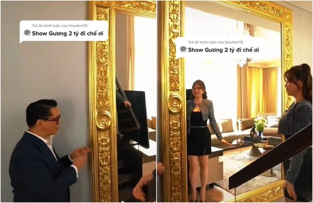 “Lóa mắt” chiếc gương mạ vàng 2 tỷ trong thiết kế của Thái Công