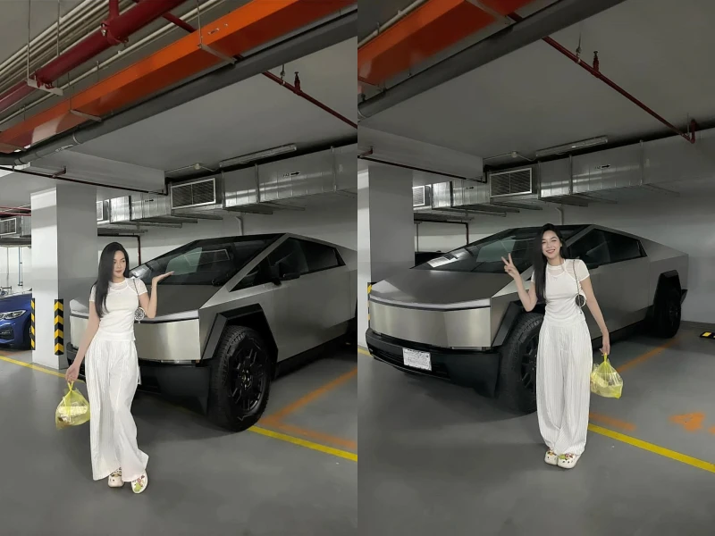 "Hot girl thẩm mỹ" họ Vũ khoe xe điện của Elon Musk