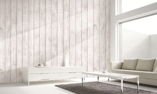 Nhà đẹp lạ lùng với giấy dán tường giả gỗ