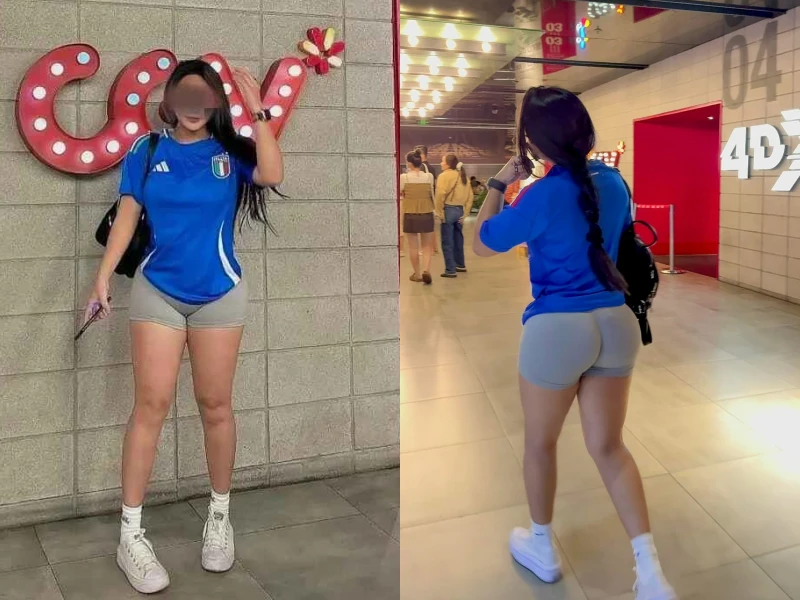 Diện đồ bó, tạo dáng phản cảm nữ gymer nhận đủ gạch xây nhà