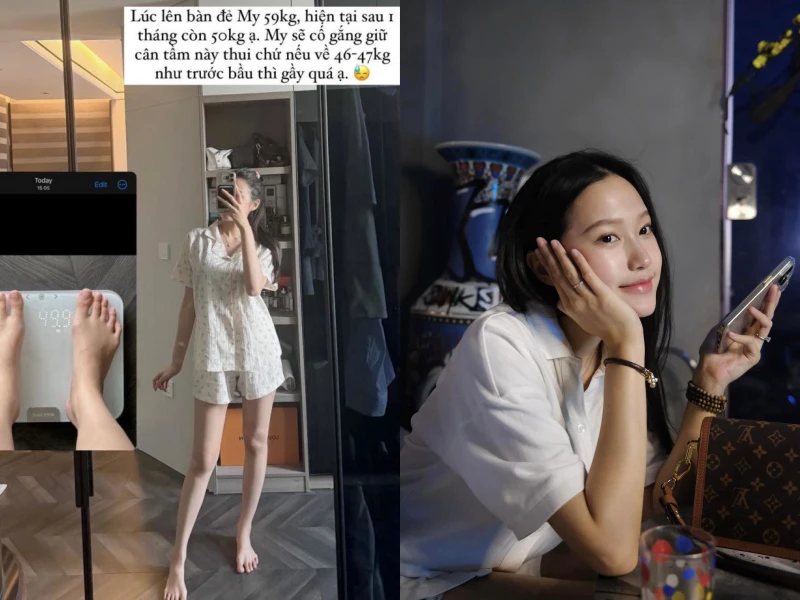 Doãn Hải My tiết lộ cân nặng sau khi sinh bé Lúa, netizen xin vía