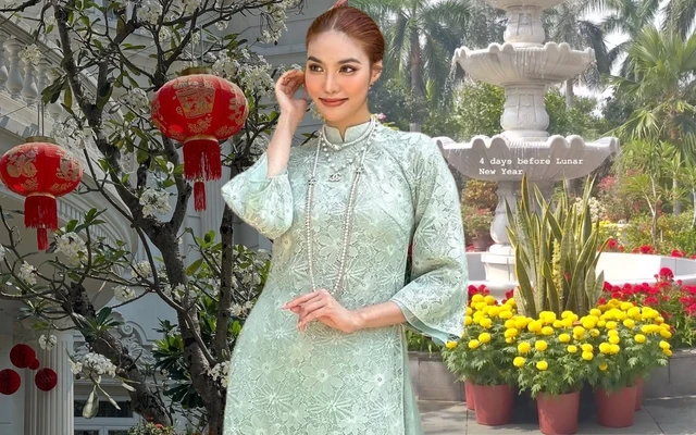 Ngắm biệt thự dát vàng xa hoa của Lan Khuê ngày Tết