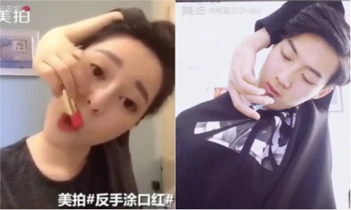 Bẻ tay ra sau đầu tô son, thử thách mới siêu "khó nhằn"