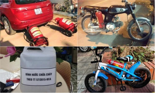 Ảnh chế quy định lắp bình cứu hóa trên ô tô