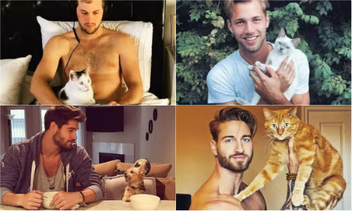 Trào lưu trai đẹp chụp ảnh với mèo náo loạn Instagram