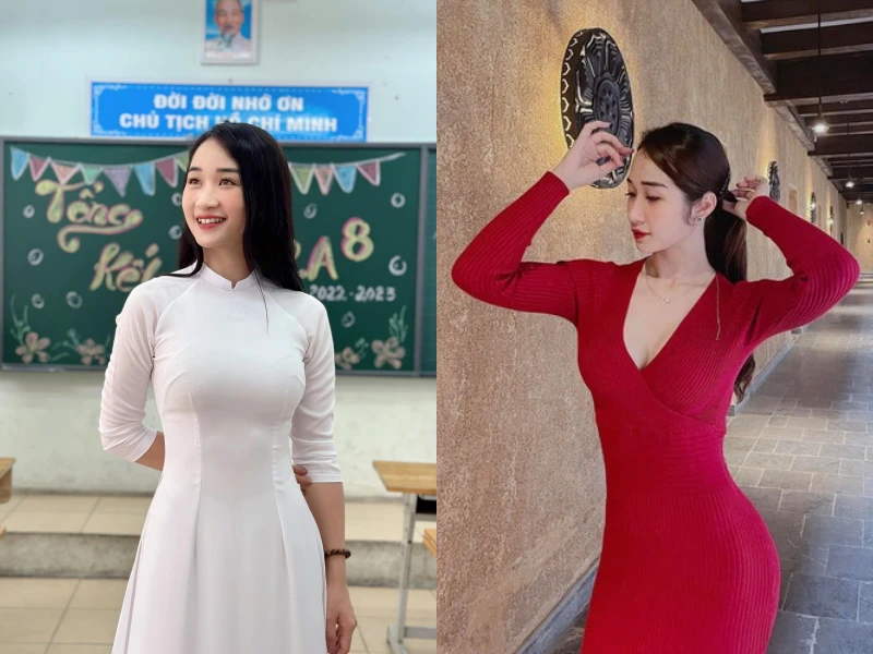 Cô giáo tiểu học Hà thành kín đáo trên lớp, quyến rũ ngoài đời