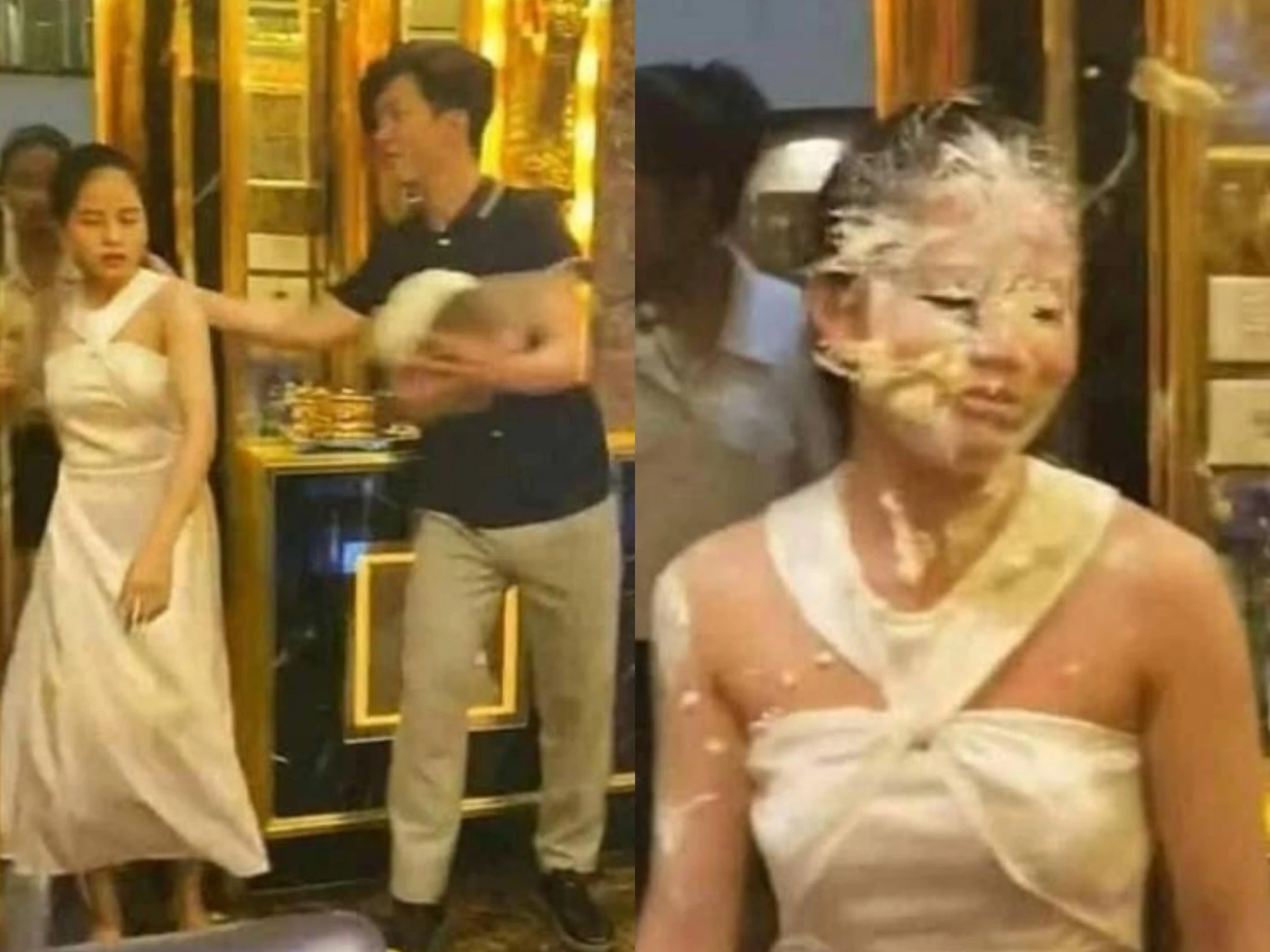 Cô gái "giận tím người" vì bị bạn úp bánh sinh nhật vào mặt