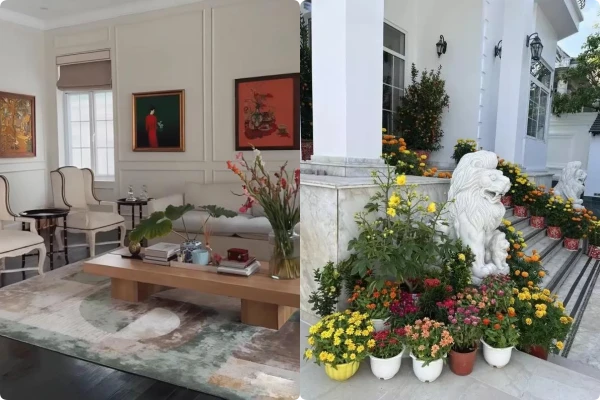 Bên trong biệt thự của Tăng Thanh Hà ngày Tết