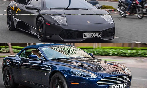 Bộ đôi siêu xe Aston Martin và Lamborghini tại Sài Gòn
