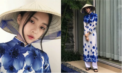 Cô gái Hàn Quốc mặc áo dài Việt Nam gây thương nhớ