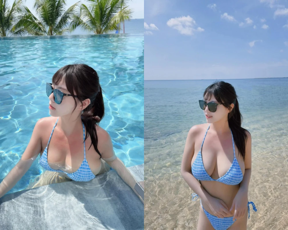 Nữ y tá ngực khủng khoe sắc vóc không tỳ vết ở Phú Quốc