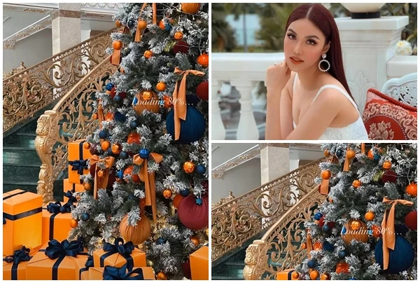 Choáng ngợp biệt thự dát vàng đón Giáng sinh của Lan Khuê