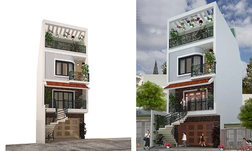 10 mẫu nhà ống có cầu thang ngoài đẹp hút mắt