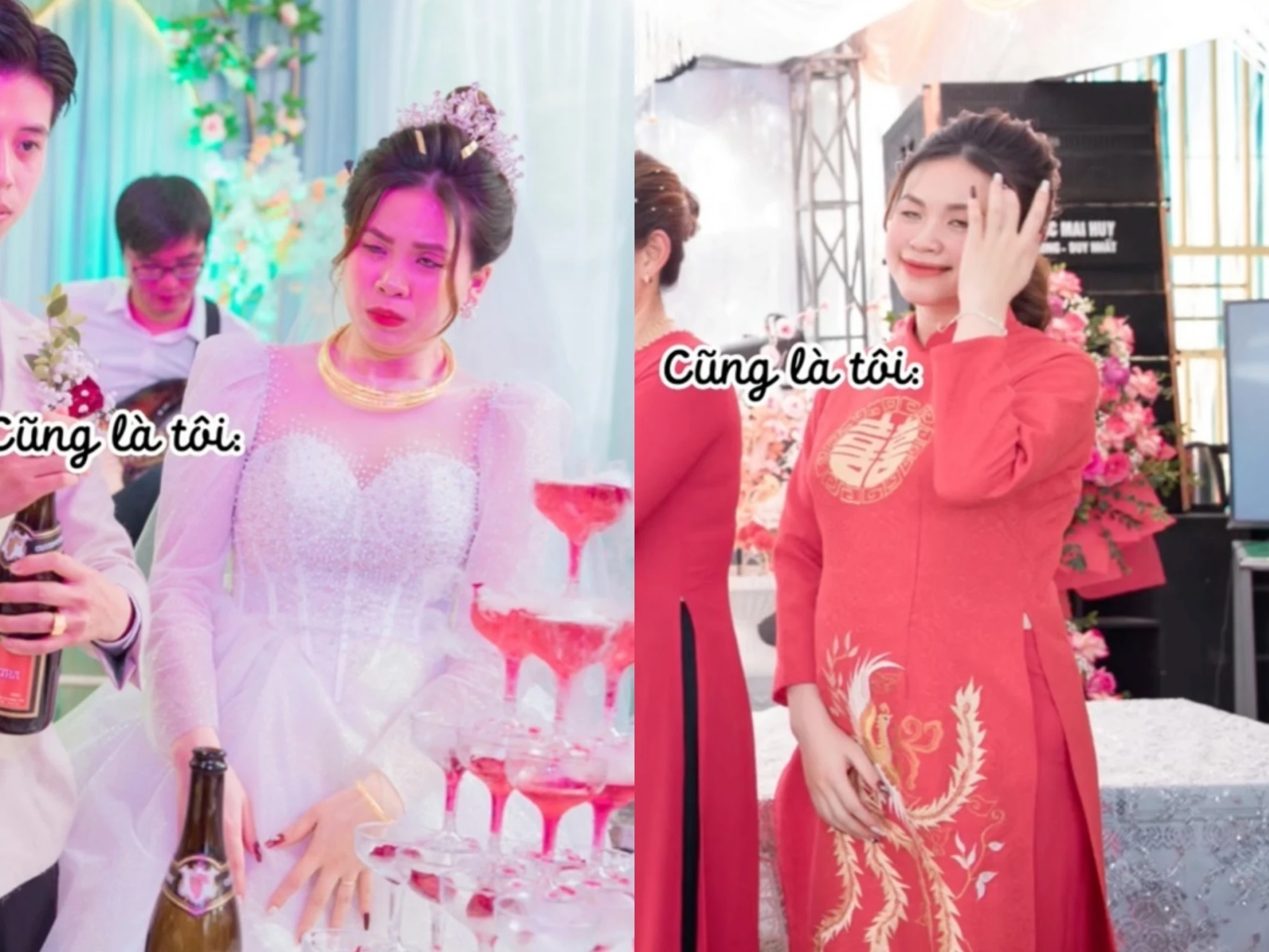 Xem lại ảnh cưới, cô dâu nhìn biểu cảm của mình mà khóc thét