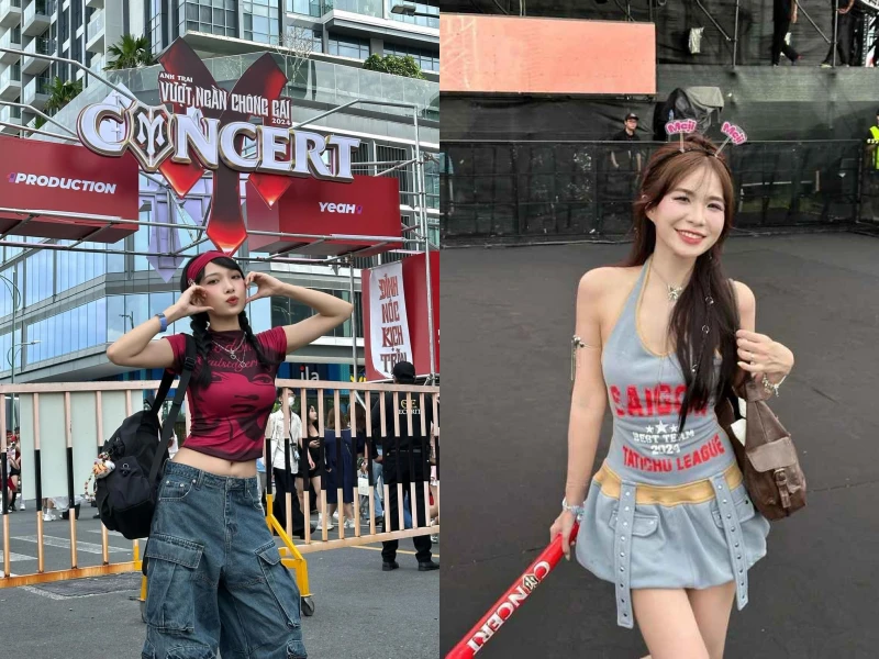 Dàn gái xinh lên đồ cực "chặt chém" đi đu idol concert "Anh Trai"