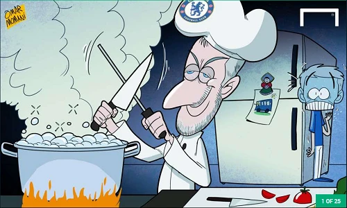Tranh biếm họa tháng 10: HLV Mourinho bị cho “lên thớt“