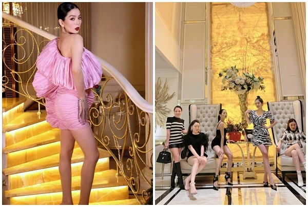 Cận cảnh phòng khách hoành tráng trong biệt thự triệu đô của Lệ Quyên