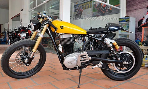 Thợ Việt chế Suzuki cafe racer “cực chất” chạy dây cuaro