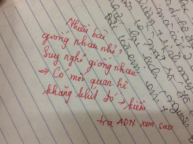 Chết cười với lời phê bài kiểm tra "chất như nước cất" của các giáo viên