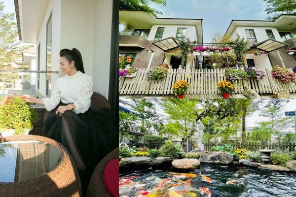 Biệt thự 20 tỷ trải hoa từ ngõ, có hồ cá Koi của Nhật Kim Anh