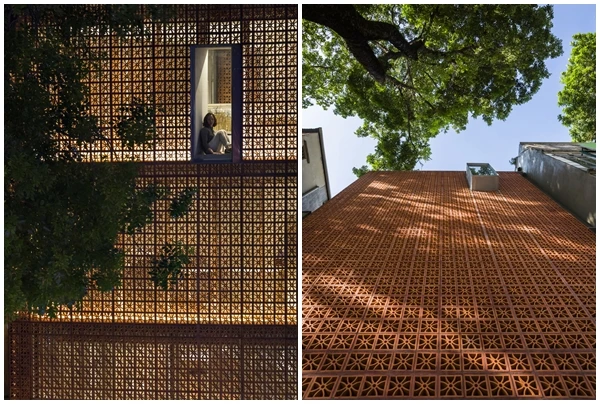 Nhà gạch bông gió đẹp lạ lùng ở Hà Nội trên báo Mỹ