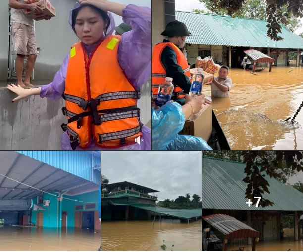 Nhìn quê bị lũ lụt, hot girl Tuyên Quang lên đường cứu trợ 