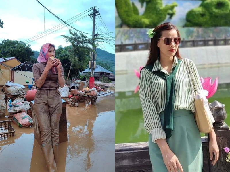 Danh tính cô giáo lấm lem bùn đất dọn trường sau bão Yagi