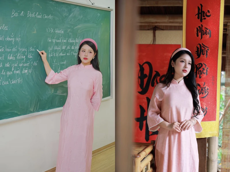 Cô giáo Vật lý gây bão khi dạy online diện áo dài cực xinh