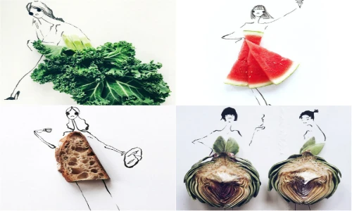 Mẫu thời trang từ rau củ quả cực... ngon mắt gây sốt