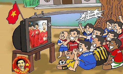 Tranh vui về U23 Việt Nam làm tăng sức nóng trận chung kết