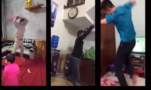 Khi ông bố “bỉm sữa” ăn mừng chiến thắng của U23 Việt Nam