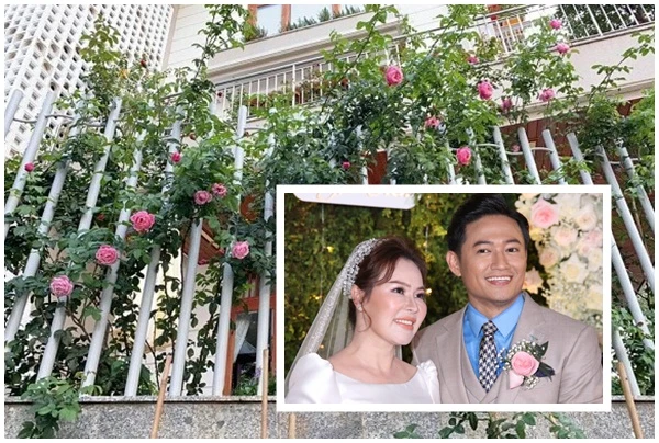 Biệt thự ngập hoa của diễn viên Quý Bình và vợ doanh nhân
