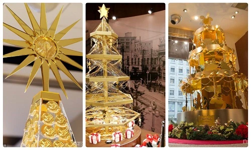 Lóa mắt những cây thông Noel bằng vàng ròng