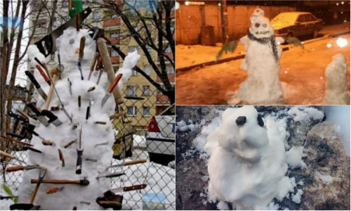 Người tuyết xấu "thảm họa" làm giảm không khí đón năm mới