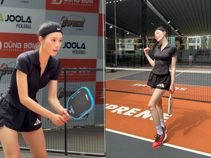 Cựu hoa khôi bóng chuyền tập tành với bộ môn cực hot 