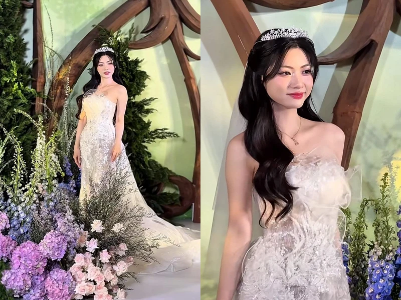 "Hot girl má núm" hóa công chúa trong đám cưới với Win D