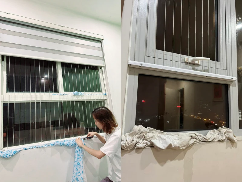 Người Hà Nội còng lưng chống nhà dột khi bão Yagi quần thảo